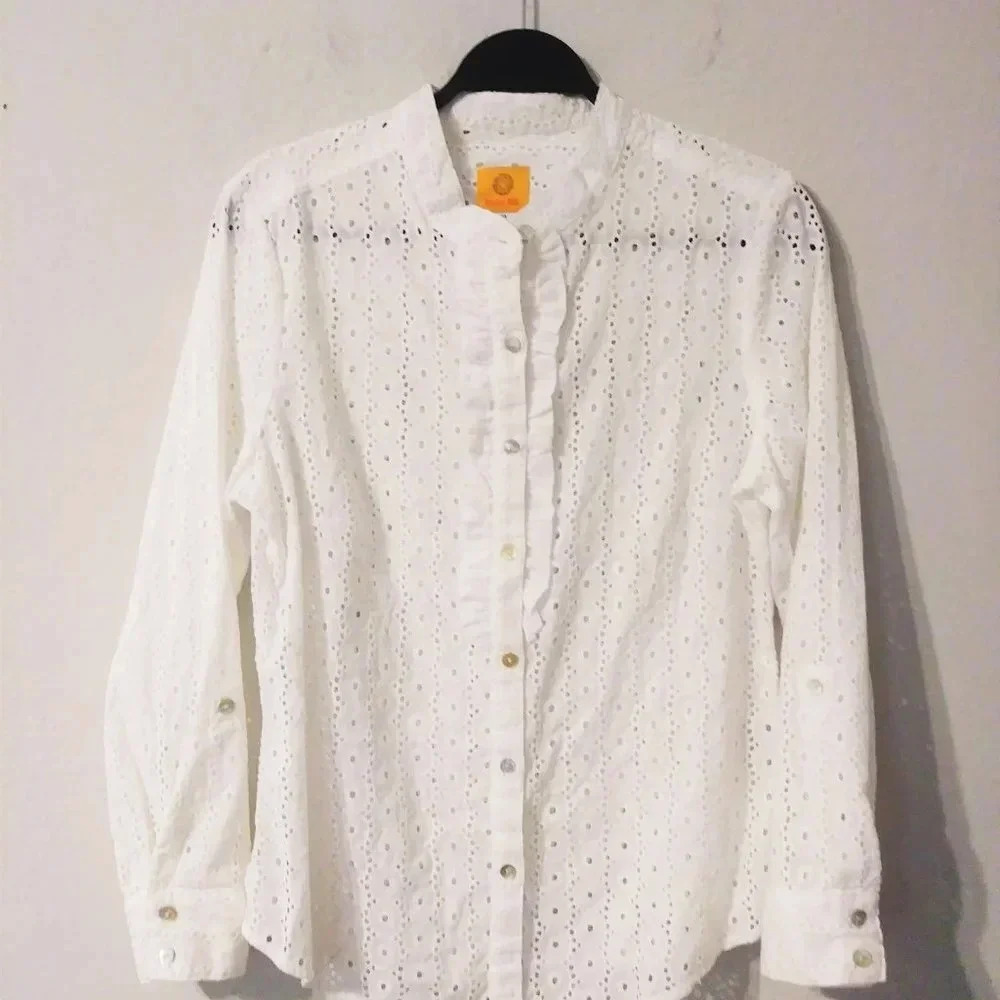 Ruby Rd. Eyelet‎ Ruffle Top - Picture 2 of 5